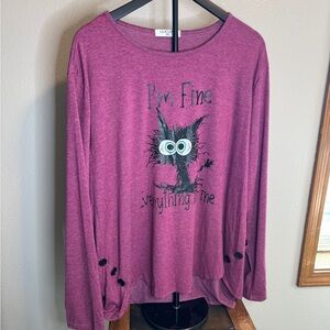 Women’s Purple Graphic Long Sleeve Top